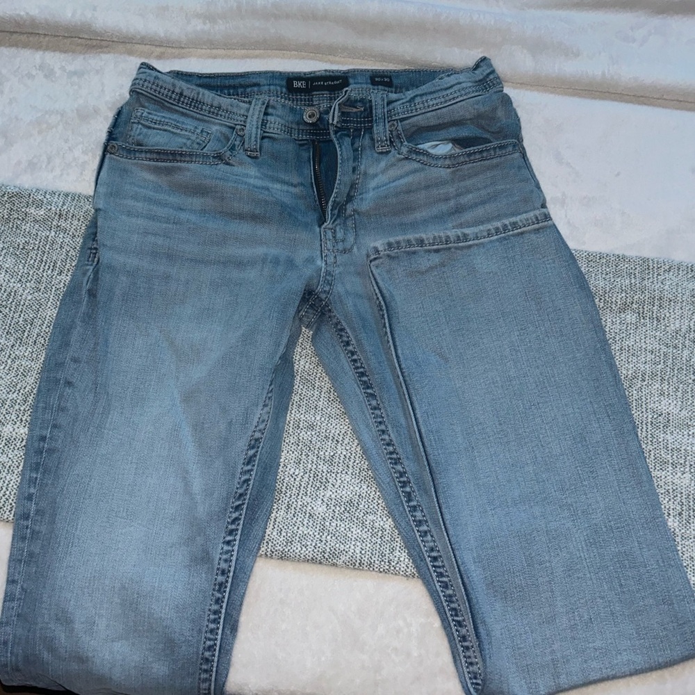 BKE Blue Slim Straight Jeans Classic Denim